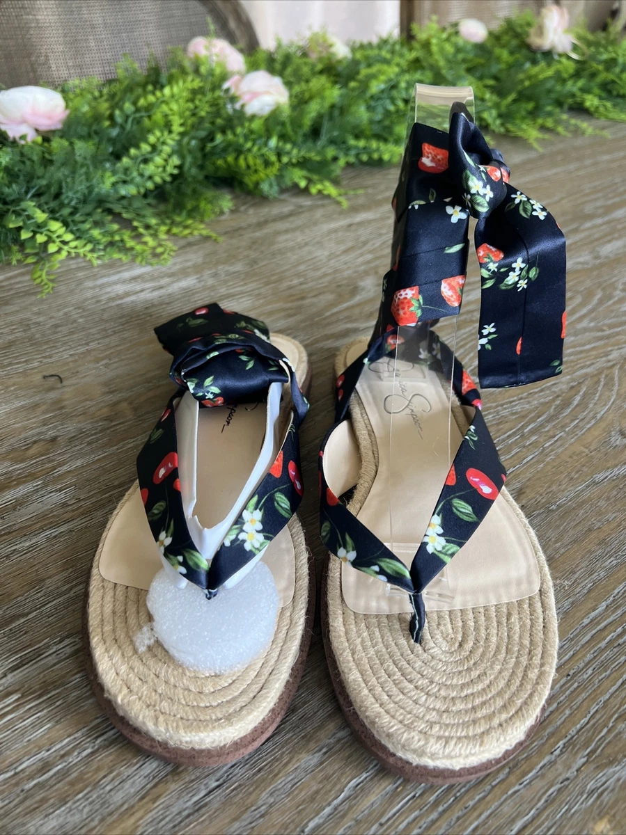 Jessica Simpson 9 M flat espadrilles Abramo lace up navy fruit