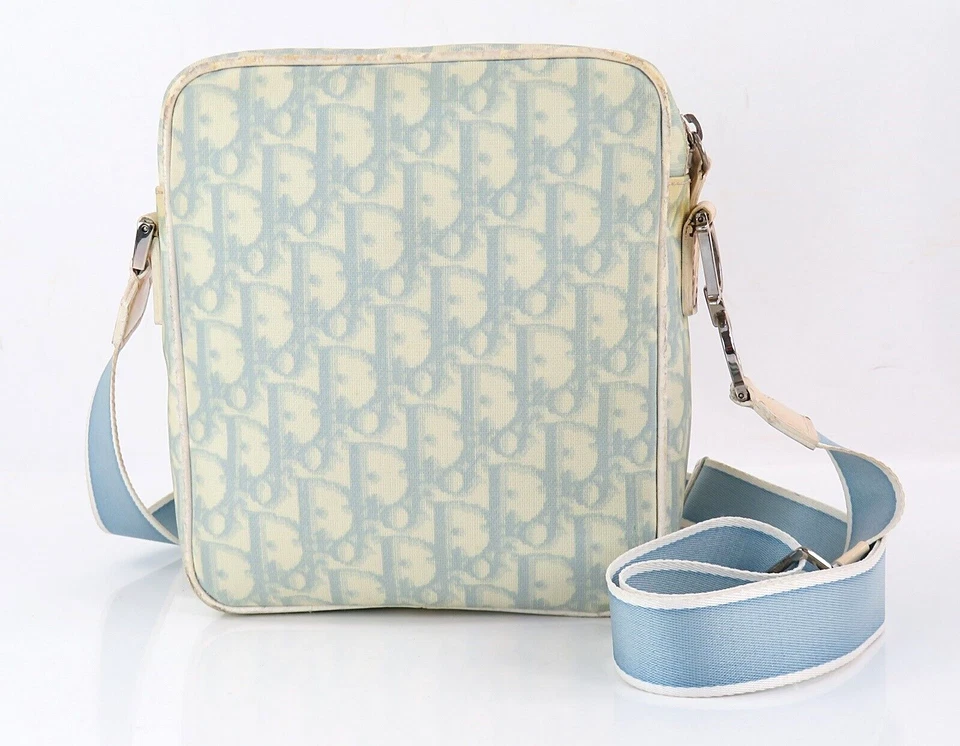 Auth CHRISTIAN DIOR Light Blue Trotter PVC Mini Shoulder Crossbody Bag #56566 - Image 4 of 4
