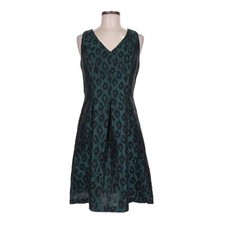 Ann Taylor LOFT Teal Leopard Print Fit & Flare Sleeveless Sheath Dress Size 2