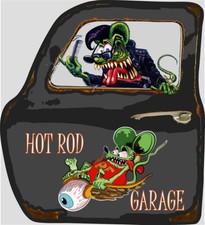 Rat Fink Door Panel Metal Sign 18x16