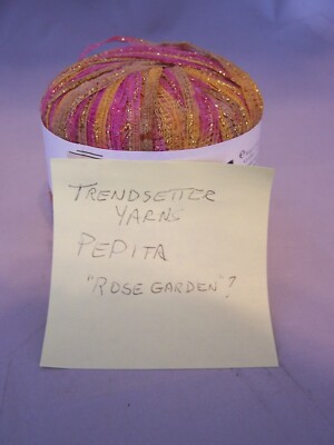 Trendsetter Pepita Sparkly Ribbon Yarn - Rose Garden (?) - Previously Owned