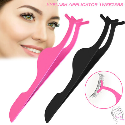 Wimpernpinzette falsche Wimpern gefälschte Wimpern Applikator Werkzeug schwarz 2 Farben UK