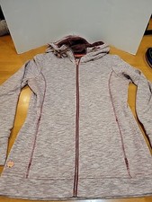 Regatta Great Outdoors Full Zip Hoodie Burgundy Cream Ladies M Hi-Neck