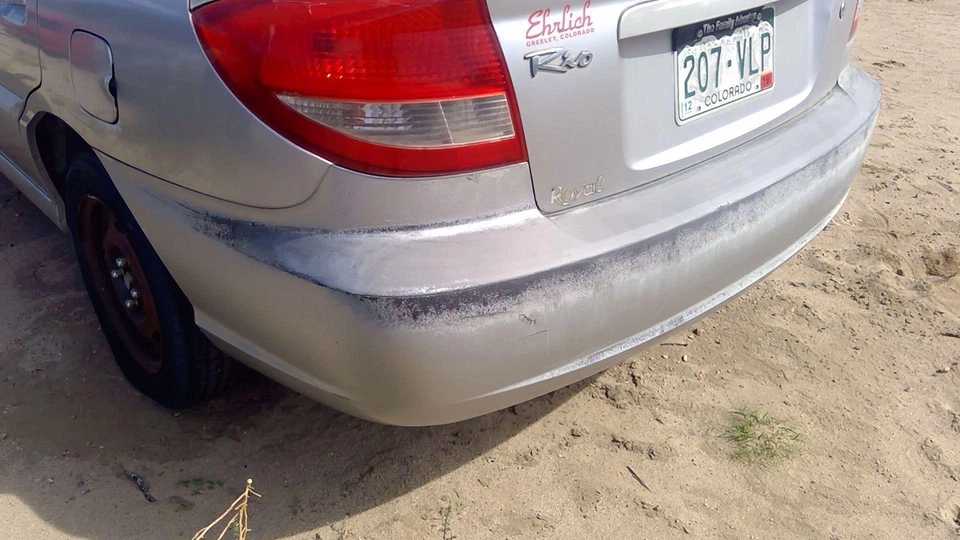 2003 2004 2005 Kia Rio Rear Bumper Cover Assembly Oem Back Silver - Image 2 of 4