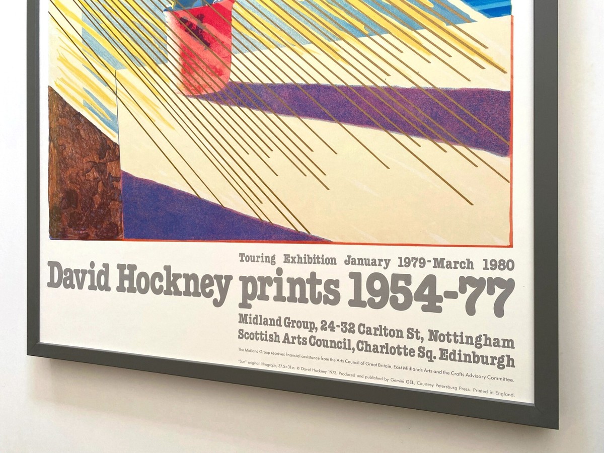 DAVID HOCKNEY RARE 1979 LITHOGRAPH PRINT FRAMED LARGE EXHBT