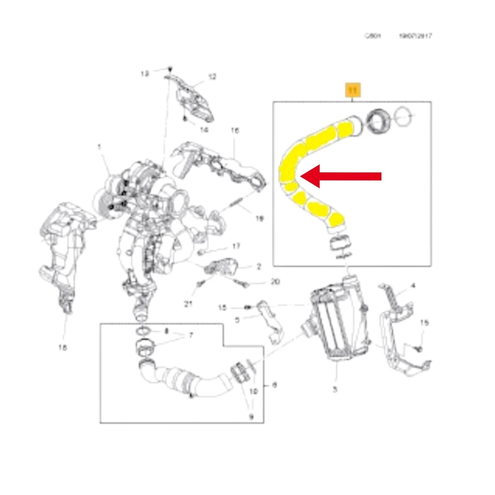 Original LLSTurboschlauch für OPEL INSIGNIA B 2.0 GSI 4X4 39155304-39096279 - Bild 6 von 6