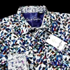 Robert Graham XL Sport Shirt Vibrant Diamond Camo Geometric Paisley Design
