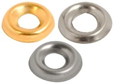 SCREW CUP WASHERS No6, 8, 10 COUNTERSUNK SCREWS Nickel / Brass / Stainless Steel