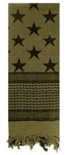 Choose OD or Red White & Blue Stars & Stripes Shemagh Arab Desert Keffiyeh Scarf