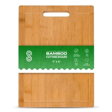 SINT Bamboo Cutting Boards for Kitchen-Wood Cutting Board Set with Juice Grooves
