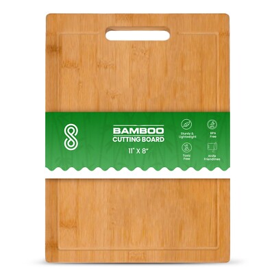 SINT Bamboo Cutting Boards for Kitchen-Wood Cutting Board Set with Juice Grooves