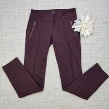 Loft Women's Purple Leggings in Heathered Zip  Pocket Ponte Pants Size 0
