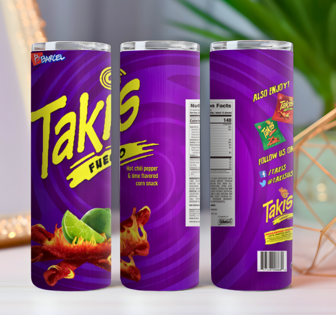 Takis Tumbler 20oz Cup Mug Hot Cold Drinks w/ Lid Straw Stainless