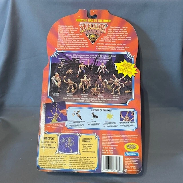 Vintage Aracula Skeleton Warriors Action Figure 1994 Playmates MOC Sealed Toy - Image 4 of 4