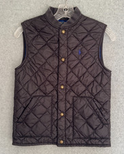 Polo Ralph Lauren Puffer Quilted Vest Youth Medium 10-12 Black w/Blue Pony