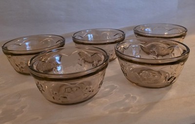 Vintage 4'' Light Plum Purple Anchor Hocking Oven-Proof Custard Dishes Set of 5