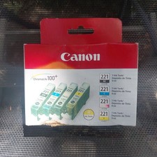 GENUINE Canon CLI-221 Black Cyan Yellow 4 Inks Sealed