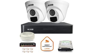 5902887070815 Zestaw monitoringu IP BCS Basic 2x Kamera BCS-B-EIP15FR3(2.0) Reje