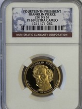 2010 NGC PR PF 69 ULTRA CAMEO FRANKLIN PIERCE PRES. DOLLAR - $6.00 FLAT SHIP.
