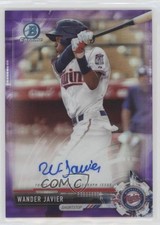 2017 Bowman Chrome Prospect Purple Refractor 9/250 Wander Javier Auto 0o8o