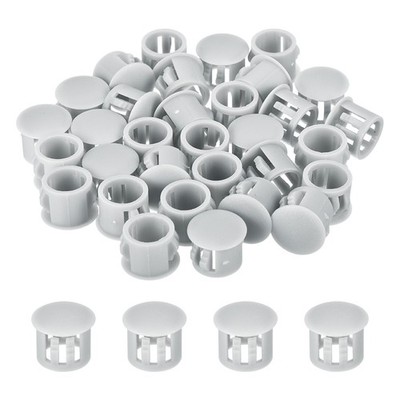 32Pcs 11mm Light Gray Nylon Plastic Round Locking Hole Plugs Insert End Cap