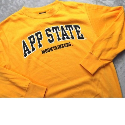 App State Mountaineers Sweatshirt Men's S Yellow Crewneck NCAA Appalachian