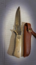 BONE CUSTOM HANDMADE FORGED STEEL KNIFE HUNTING BOWIE 7"