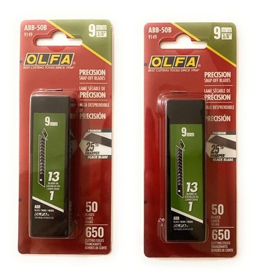 O L F A 9149 ABB-50B 9mm UltraSharp Black Snap-Off Blade, 50-Pack (2Pack)