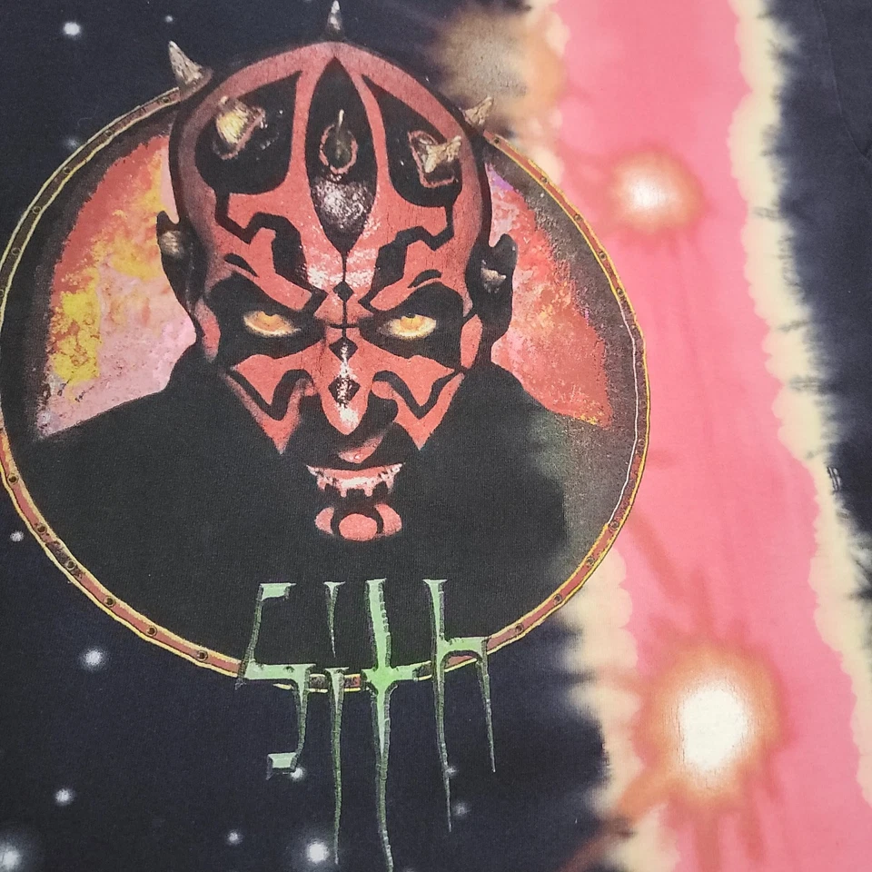 Camisa Sith Tie Dye Vintage Star Wars Phantom Menace Darth Maul Juvenil XL Foto 2 de 4
