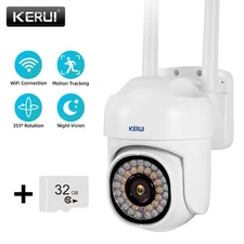 Wireless Wi-Fi Security Camera System Outdoor Home Night Vision 1080P+32G Card