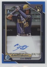 2024 Bowman Chrome Prospect Blue Refractor 14/150 Juan Baez #CPA-JBA Auto 01nw