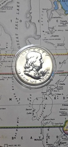 Proof 1960 Franklin 50c " 11.25 Grams Silver/coin" UnCirculated