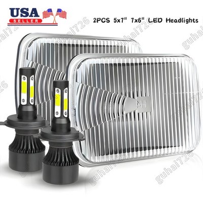 7X6 5X7 Inch Square LED Headlight For Chevy Chevette 1979-1987 H6054 H6014 H5054
