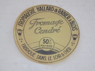 étiquette de fromage Cendré Fromagerie HALLARD & RABIER
