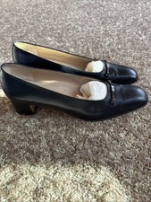 Salvatore Ferragamo VTG Cosenza Black Nero Calf Women's Leather Pumps 7 1/2 A