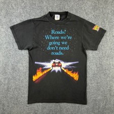 Vintage Back to the Future TShirt Mens Small Black DeLorean Movie Quote USA Made