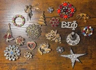 Vintage Jeweled Brooch Pin Lot Of 20 Rhinestone Costume Fashion Jewelry