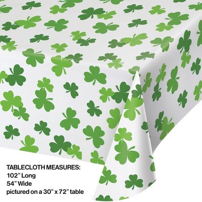 St Patrick s Day Plastic Tablecover Shamrock Party Table Cover Irish Decor