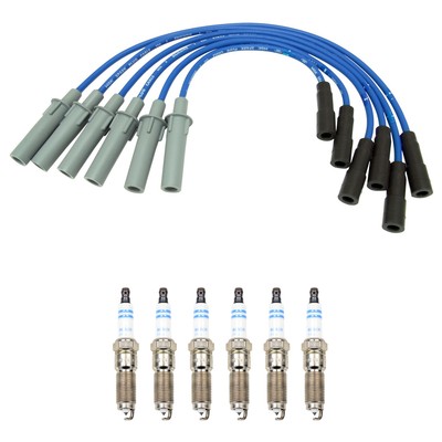 NGK 7mm Wire Set 6 Bosch Platinum Spark Plug Kit For Caravan Pacifica 3.3 3.8 V6