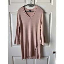 Splendid Blush Pink V-Neck Bell Sleeve Knit Sweater Dress Size Small Coquette
