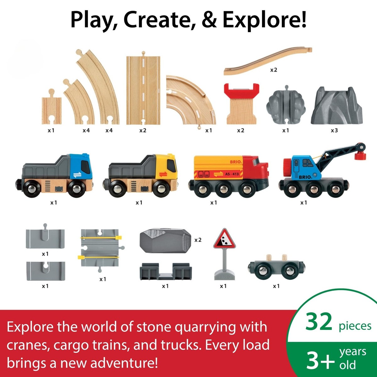 BRIO 33210 Rail & Road Loading Train Set for sale online | eBay