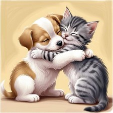 Dog and Cat Diamond Painting Kits for Adults, Diamond Art Kits for Beginners, 5D