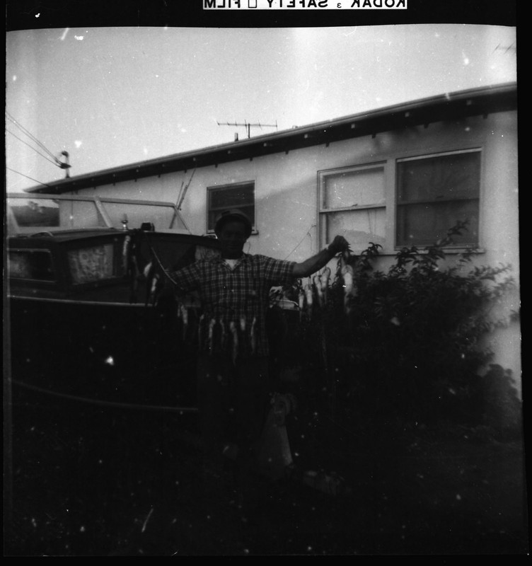 Vintage Oversized Photo Negative Man Stringer Fish Norris Lake