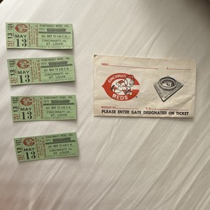Cincinnati Reds 1972 Original Vintage Ticket Stub vs St. Louis May 13 5:30