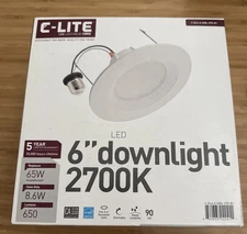 C-LITE BY CREE C-DL6-A-650L-27K-B1 6" Downlight 2700K 65W (8.6W) 650 Lumens