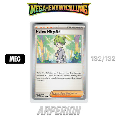 Heikos Mitgefühl 132/132 Deutsch Mega-Entwicklung MEG Pokemon Karte NM