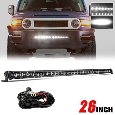 Silm 25/26'' LED Light Bar Spot Flood Combo W/wiring For 07-14 Toyota FJ Cruiser