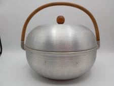 Vtg MCM ATOMIC Mirro Aluminum Hot Biscuit Server 3 Pc USA Original Instructions 