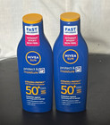 2x NIVEA Sun Protect & Moisture Lotion SPF 50+ 200ml Fast Absorbing