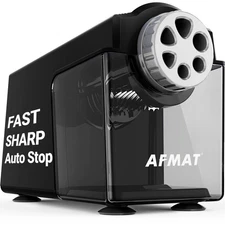 AFMAT Electric Pencil Sharpener Heavy Duty, 6-Hole Classroom Pencil Sharpener...